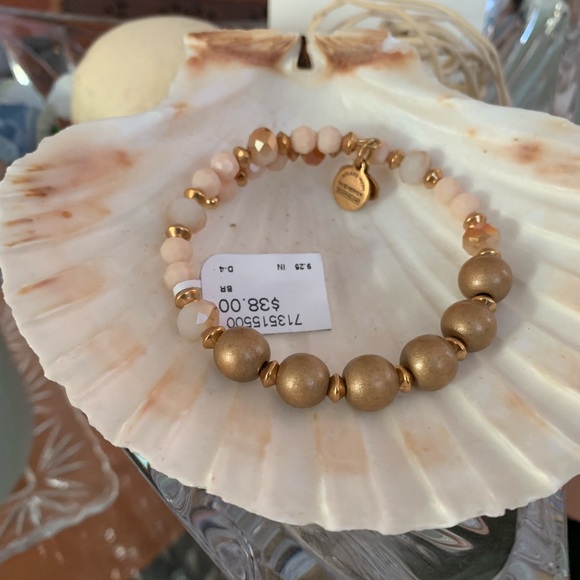 Alex and Ani Peach Beaded Bangle - Picture 2 of 5